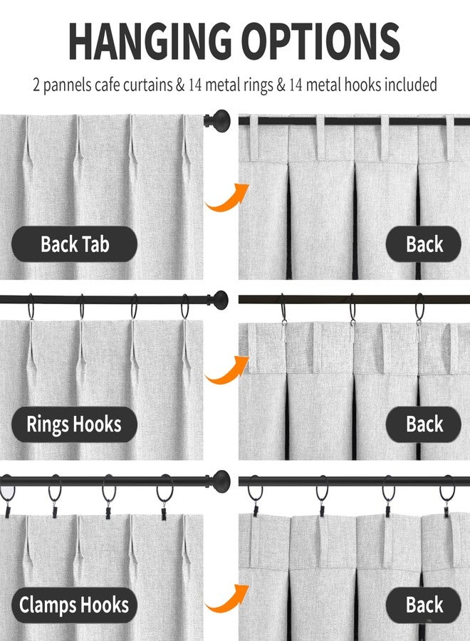 WdFour 42x63 Inch Blackout Curtains - Thermal Insulated Pinch Pleated Drapes, 100% Light Blocking, Extra Long Back Tab Panels for Bedroom & Living Room, Pack of 2 (Greyish White) - Image 3